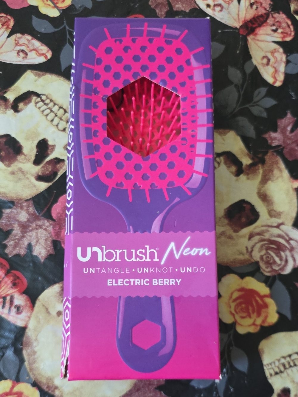 Neon Electric Berry Detangling Paddle Brush - Purple/Pink